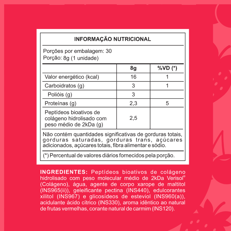 Gumora Colágeno Sabor Frutas Vermelhas em Gummies