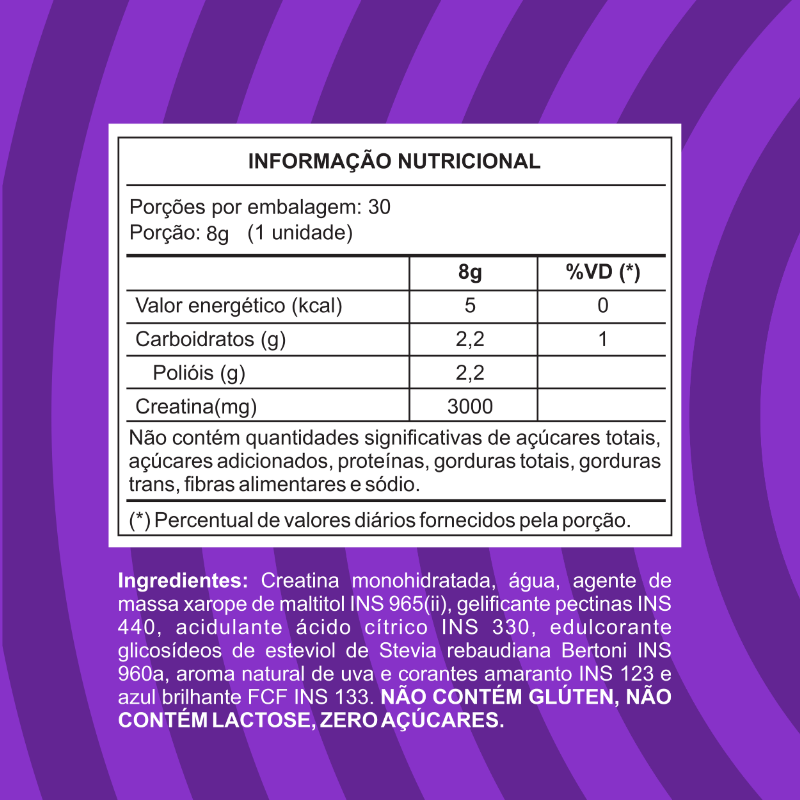 Gumora Creatina em Gummies ZERO Açúcar Uva