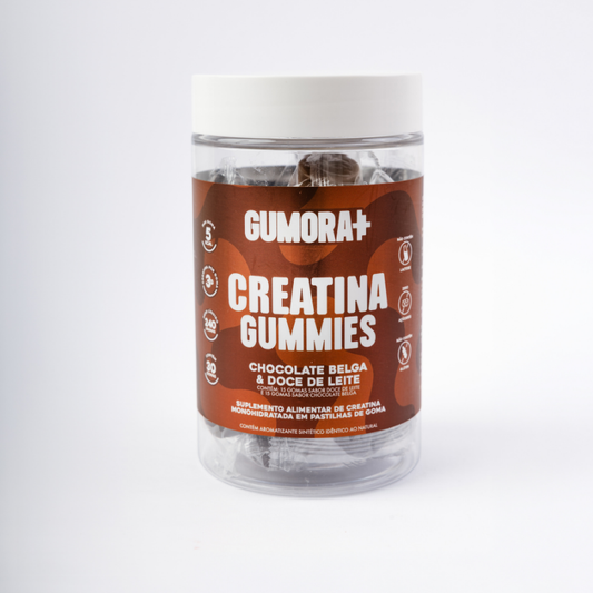 Gumora Creatina Chocolate belga e Doce de Leite em Gummies