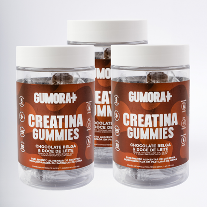 Gumora Creatina Chocolate belga e Doce de Leite em Gummies