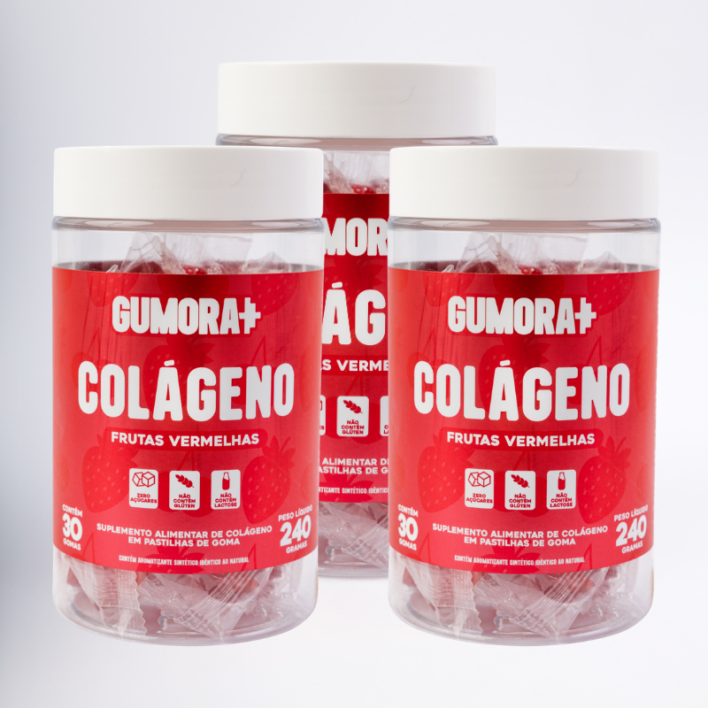 Gumora Colágeno Sabor Frutas Vermelhas em Gummies