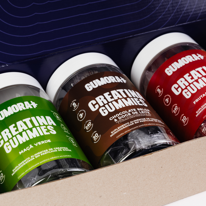 Gumora Creatina Chocolate belga e Doce de Leite em Gummies