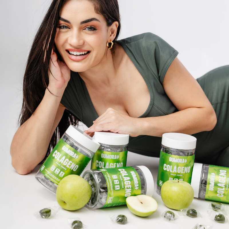 Gumora Colágeno Sabor Maçã Verde em Gummies