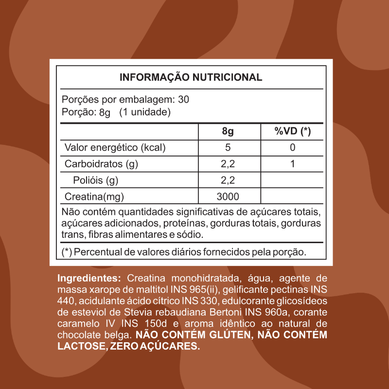 Gumora Creatina Chocolate belga e Doce de Leite em Gummies